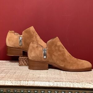 3.1 Phillip Lim Alexa Tobacco Ankle Boots Dual Logo Zippers Leather Rubber Sole